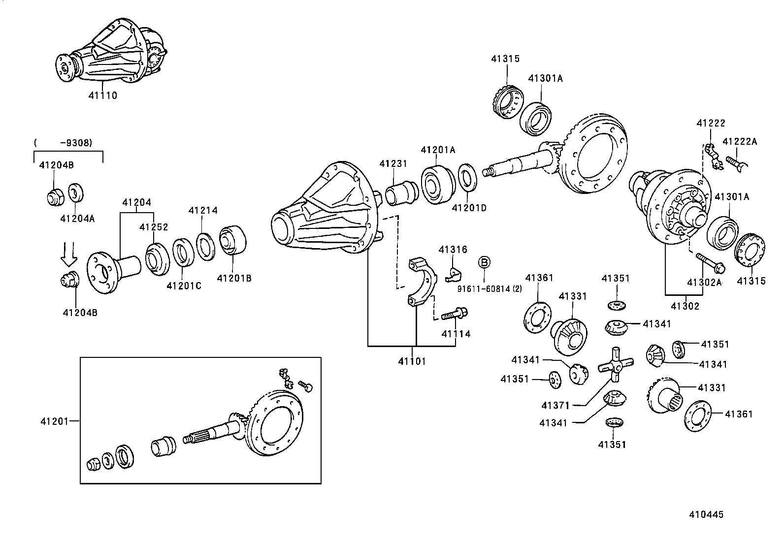 41101-60140 CARRIER SUB-ASSY, DIFFERENTIAL, REAR product image