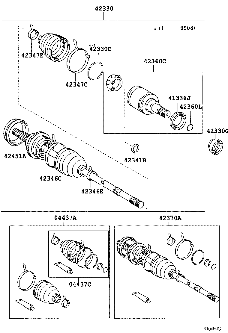 42450-63010 HUB & BEARING ASSY, REAR AXLE, RH product image