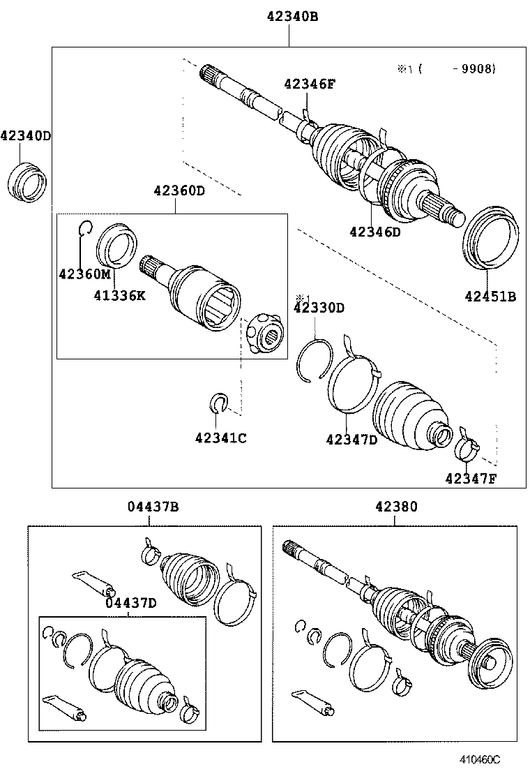 42450-63010 HUB & BEARING ASSY, REAR AXLE, RH product image