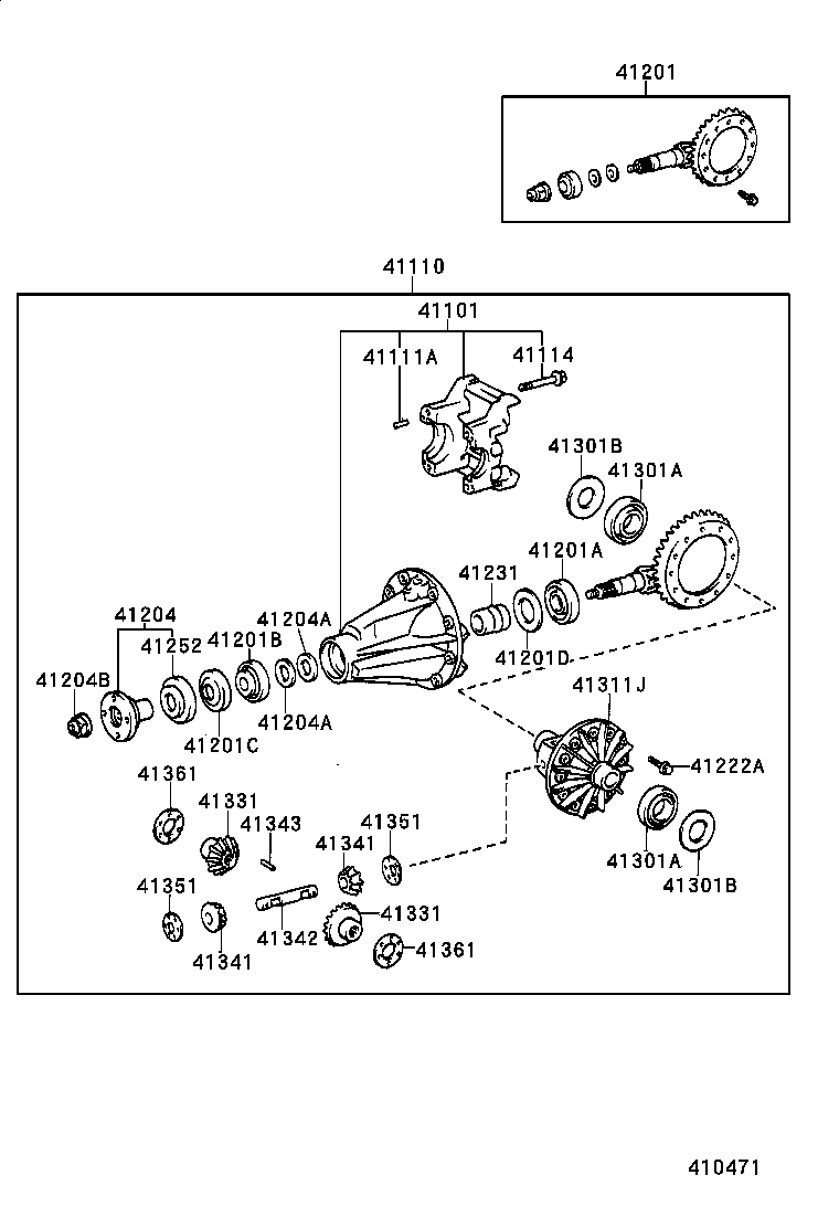 41101-34040 CARRIER SUB-ASSY, DIFFERENTIAL, REAR product image