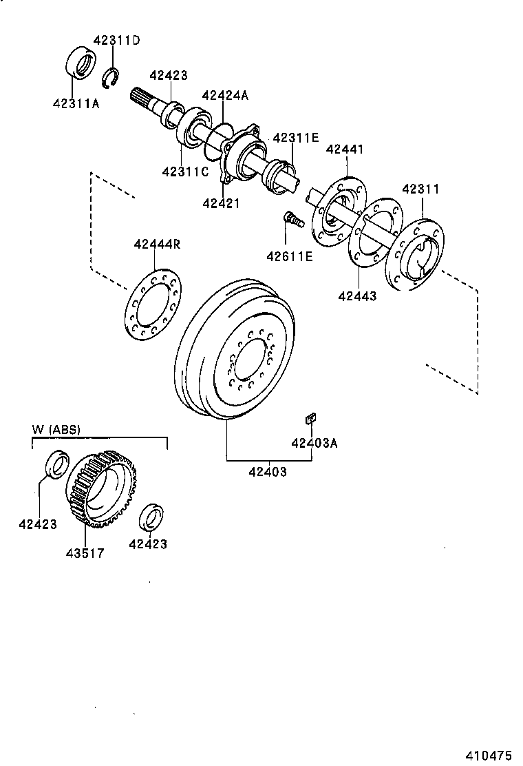 42311-35260 SHAFT, REAR AXLE product image