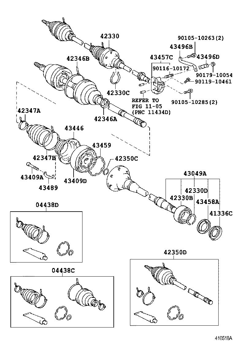 42330-17170 SHAFT ASSY, REAR DRIVE, RH product image