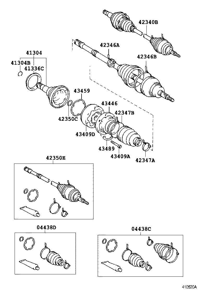 42330-17170 SHAFT ASSY, REAR DRIVE, RH product image