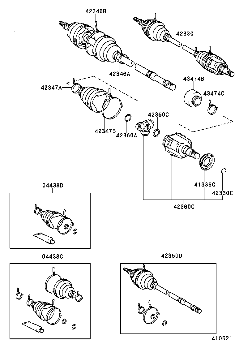 04438-20060 BOOT KIT, REAR DRIVE SHAFT INBOARD JOINT product image