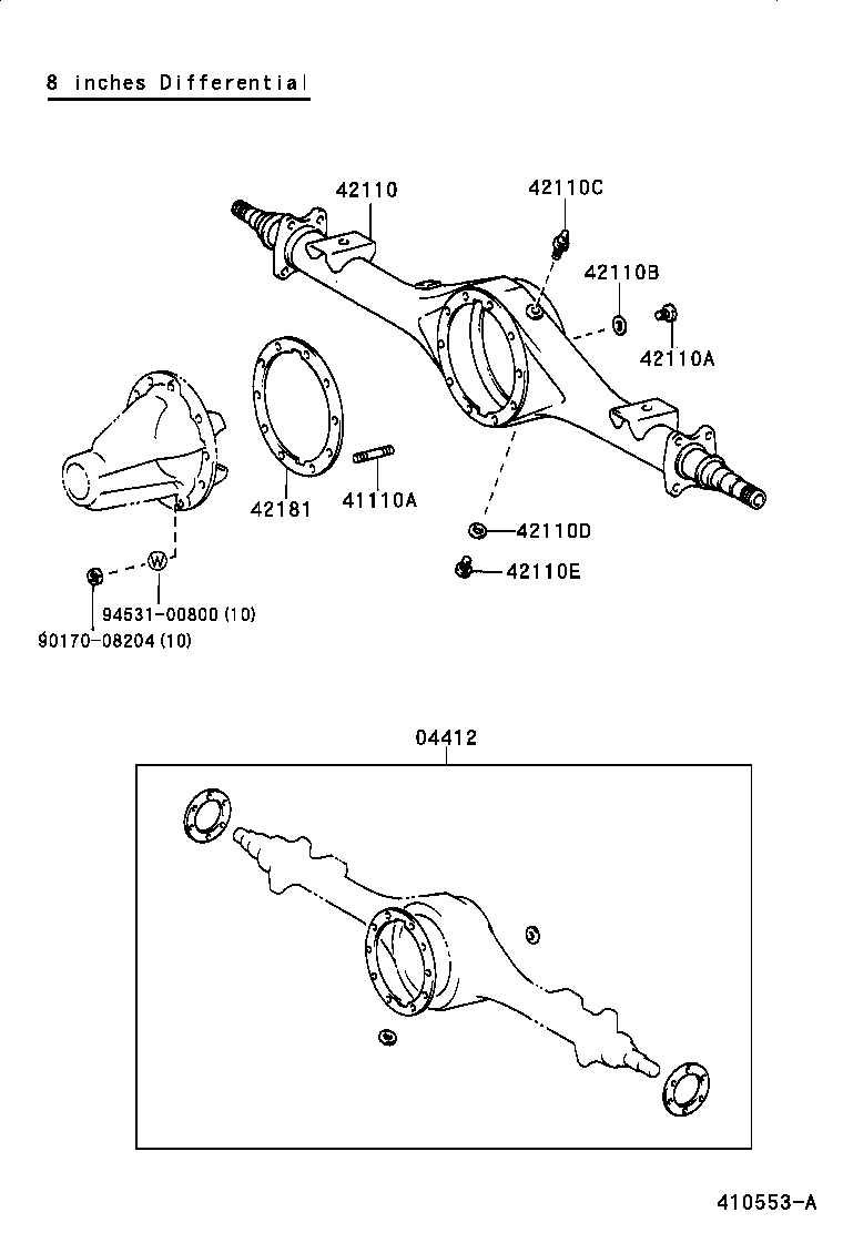41101-60130 CARRIER SUB-ASSY, DIFFERENTIAL, REAR product image