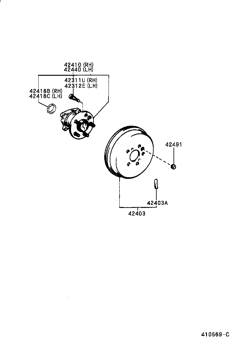 42303-42020 FLANGE SUB-ASSY, REAR AXLE product image