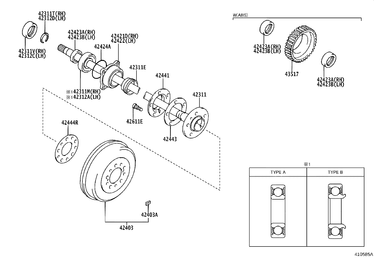 42311-35420 SHAFT, REAR AXLE product image
