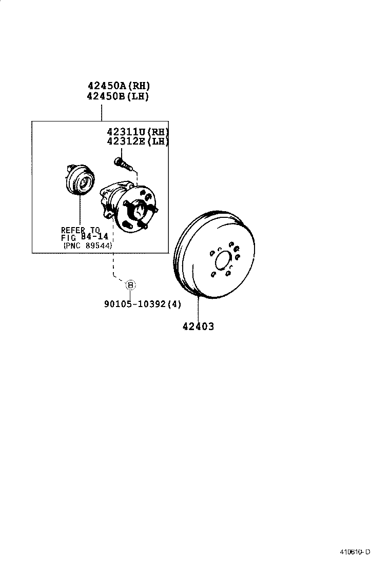 42303-42020 FLANGE SUB-ASSY, REAR AXLE product image