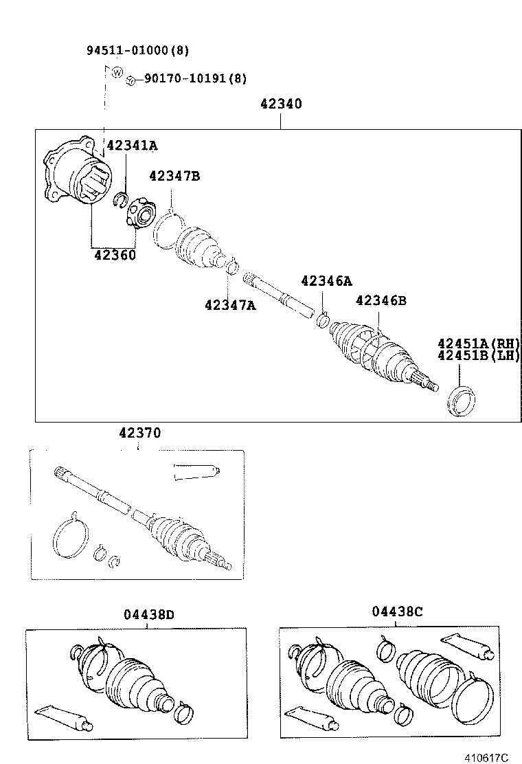 42340-21010 SHAFT ASSY, REAR DRIVE, LH product image