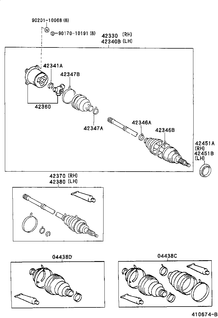 42340-48010 SHAFT ASSY, REAR DRIVE, RH product image