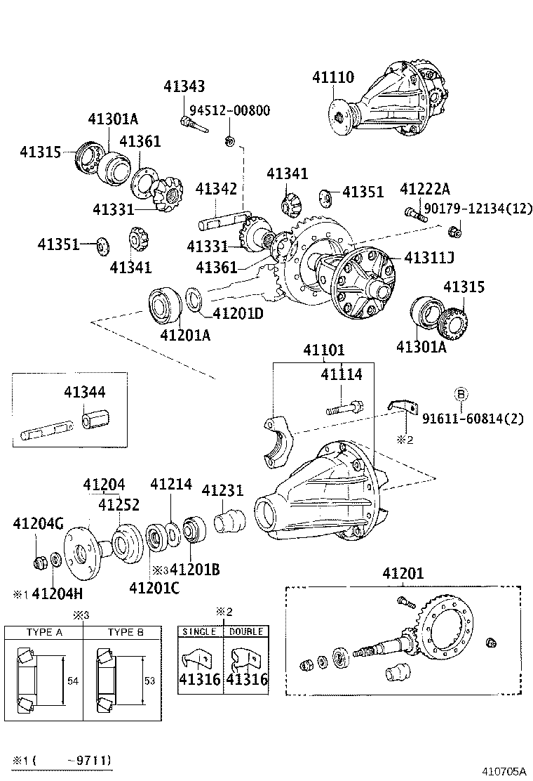 41101-60120 CARRIER SUB-ASSY, DIFFERENTIAL, REAR product image