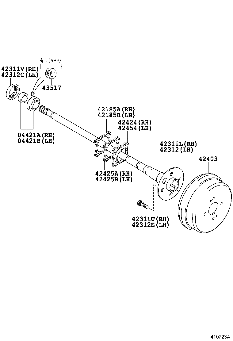 42043-19085 DRUM SUB-ASSY, REAR BRAKE product image