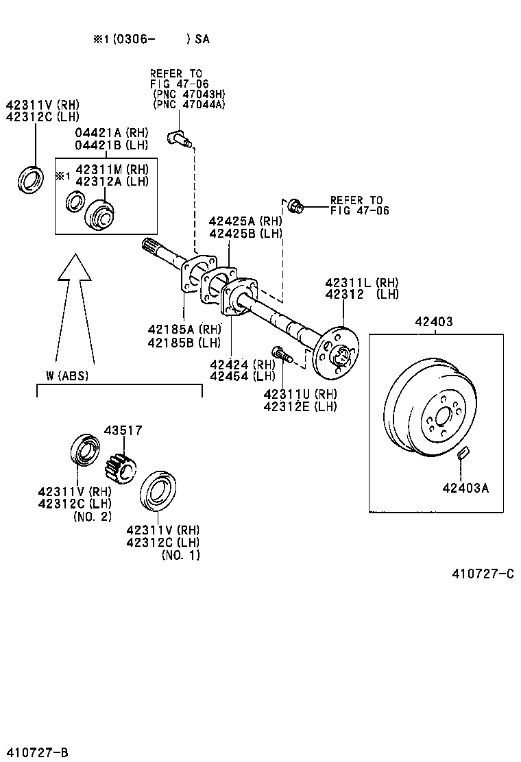 42311-38020 SHAFT, REAR AXLE, RH product image