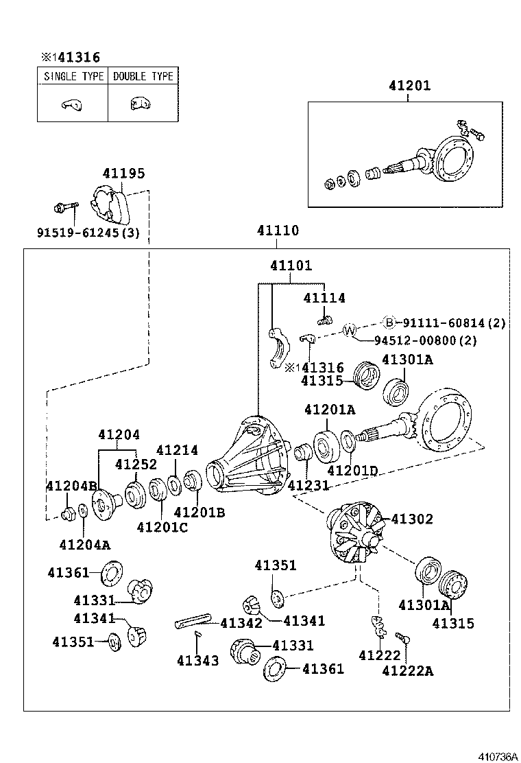 41201-80030 FINAL GEAR KIT, DIFFERENTIAL, REAR product image