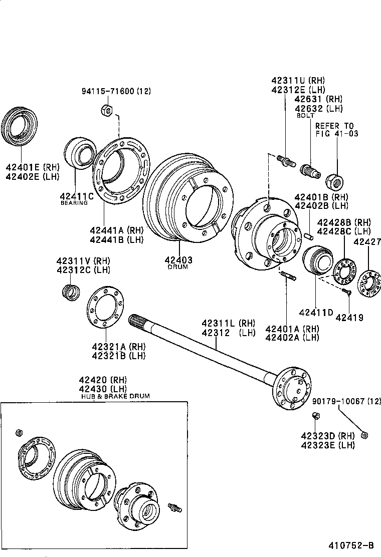 42311-36161 SHAFT, REAR AXLE, RH product image