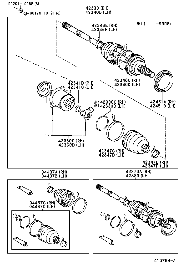 42340-44010 SHAFT ASSY, REAR DRIVE, RH product image