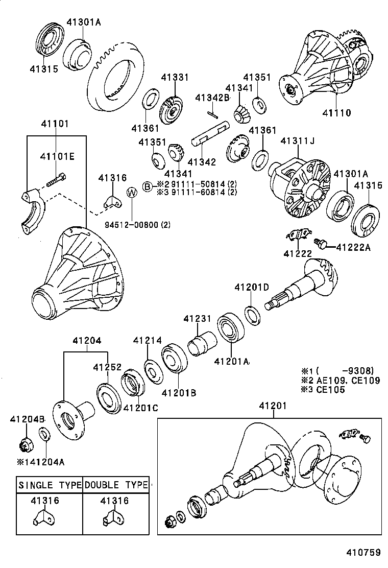 41101-12041 CARRIER SUB-ASSY, DIFFERENTIAL, REAR product image