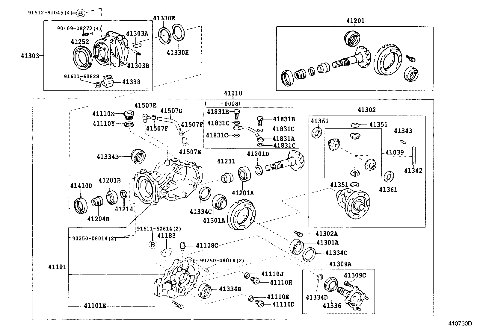 41110-44021 CARRIER ASSY, DIFFERENTIAL, REAR product image