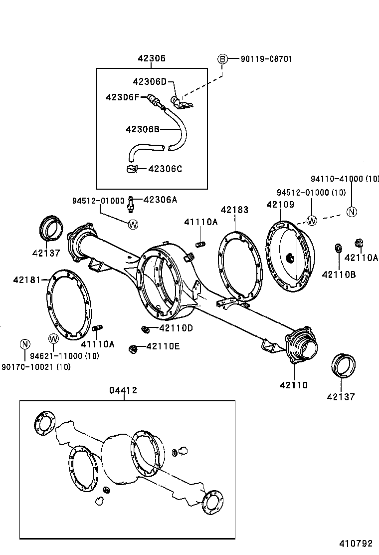 41101-60120 CARRIER SUB-ASSY, DIFFERENTIAL, REAR product image
