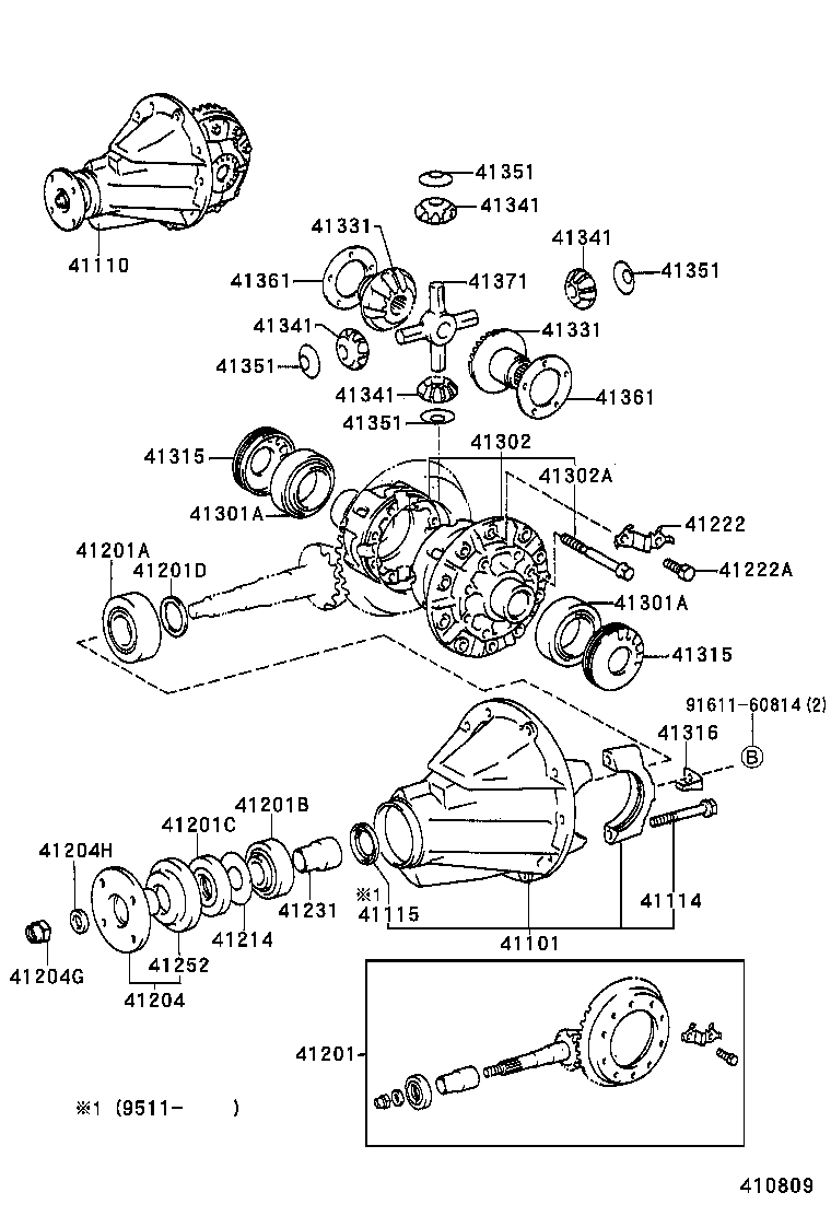 41101-60120 CARRIER SUB-ASSY, DIFFERENTIAL, REAR product image