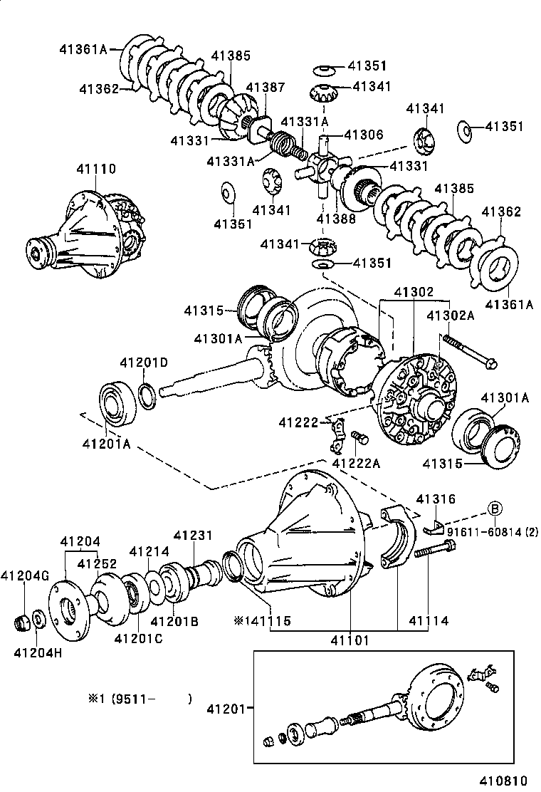41101-60120 CARRIER SUB-ASSY, DIFFERENTIAL, REAR product image