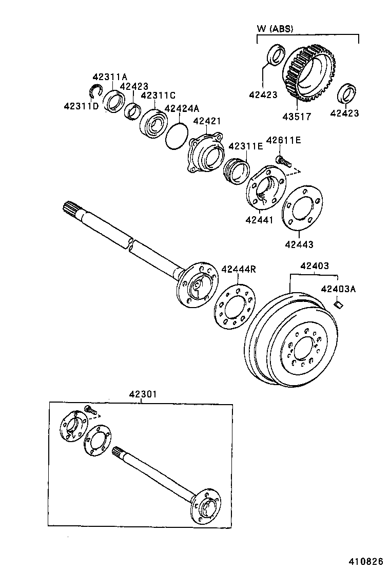42431-26150 DRUM SUB-ASSY, REAR BRAKE product image