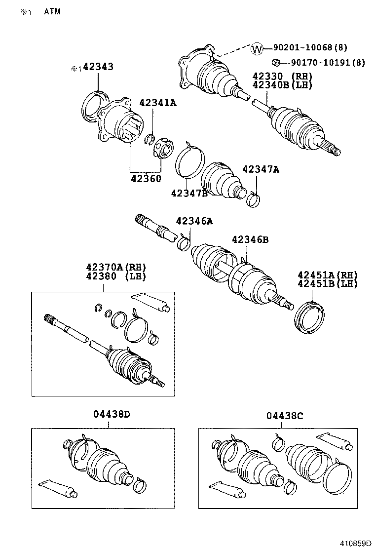 42330-22080 SHAFT ASSY, REAR DRIVE, RH product image