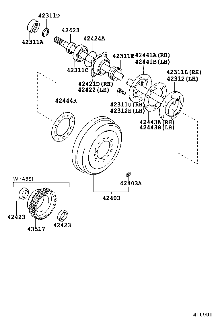 42311-34060 SHAFT, REAR AXLE, RH product image