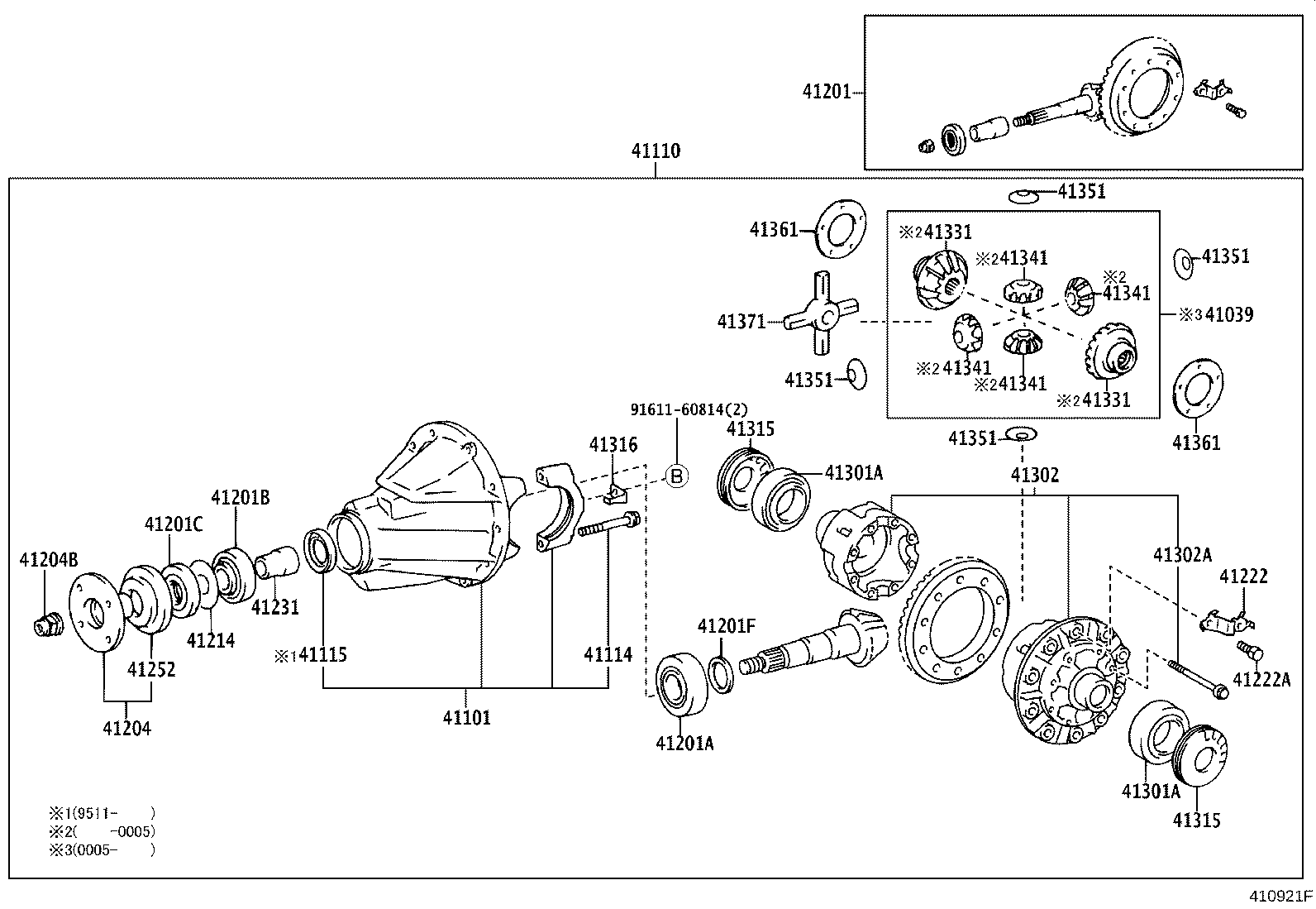 41101-60130 CARRIER SUB-ASSY, DIFFERENTIAL, REAR product image