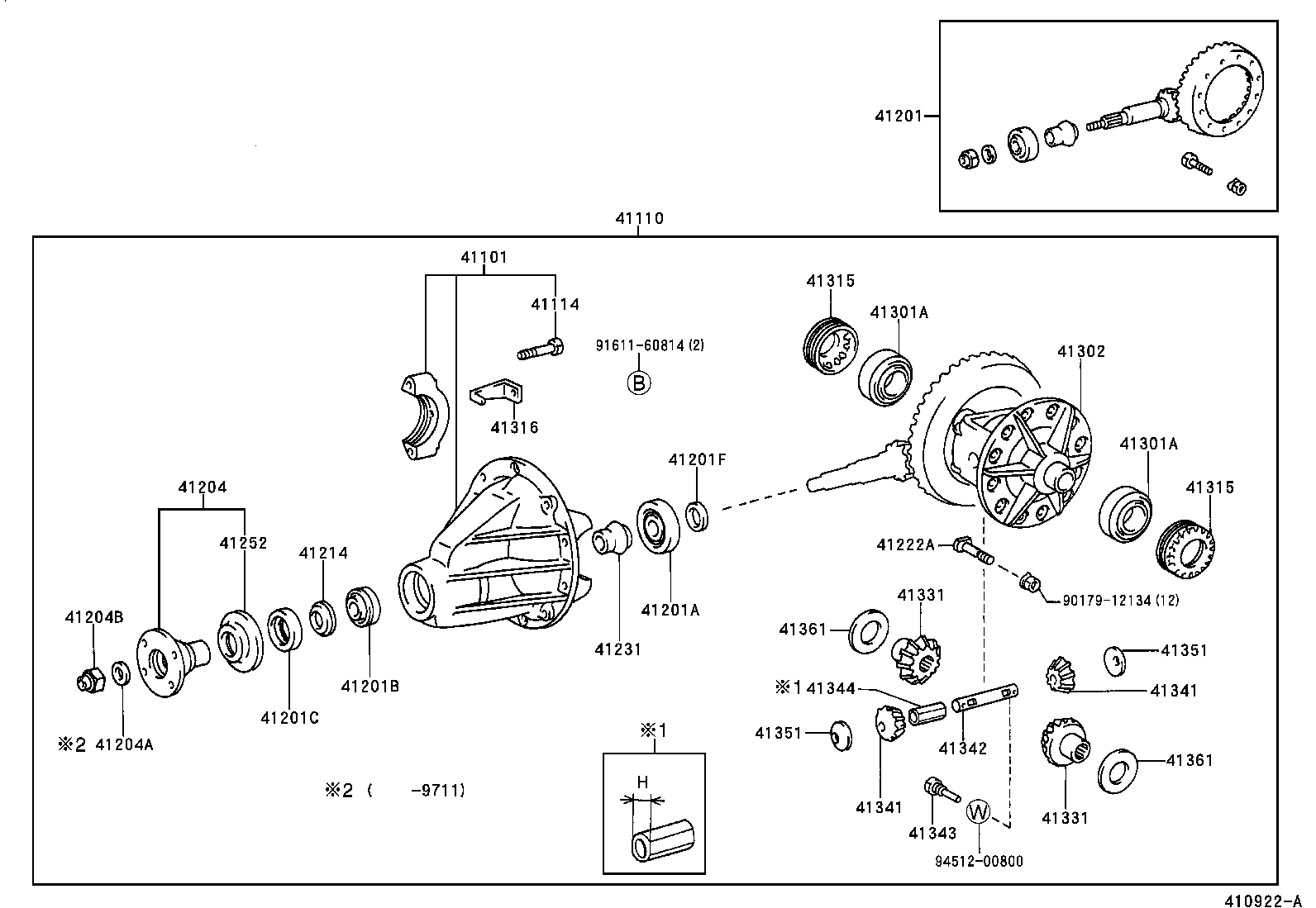 41101-60130 CARRIER SUB-ASSY, DIFFERENTIAL, REAR product image