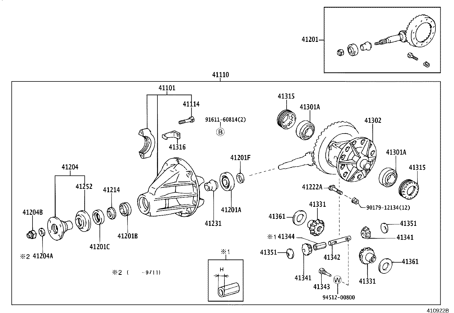 41110-25270 CARRIER ASSY, DIFFERENTIAL, REAR product image