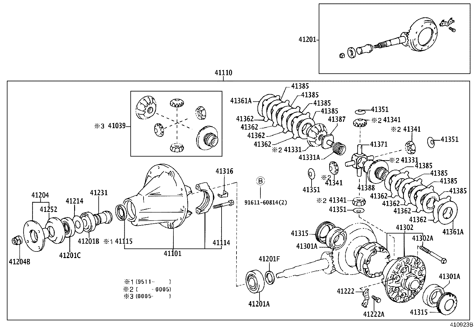 41110-25270 CARRIER ASSY, DIFFERENTIAL, REAR product image