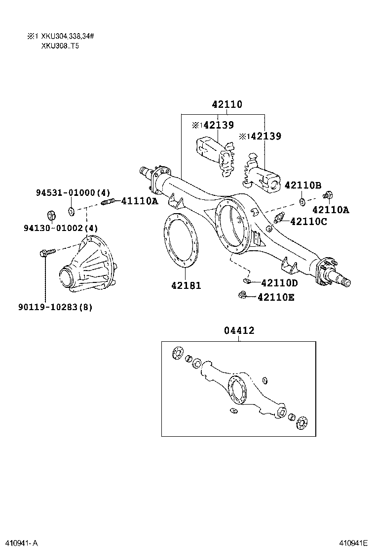 04412-37250 GASKET KIT, REAR DIFFERENTIAL CARRIER product image