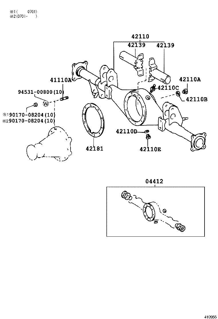 41110-27140 CARRIER ASSY, DIFFERENTIAL, REAR product image