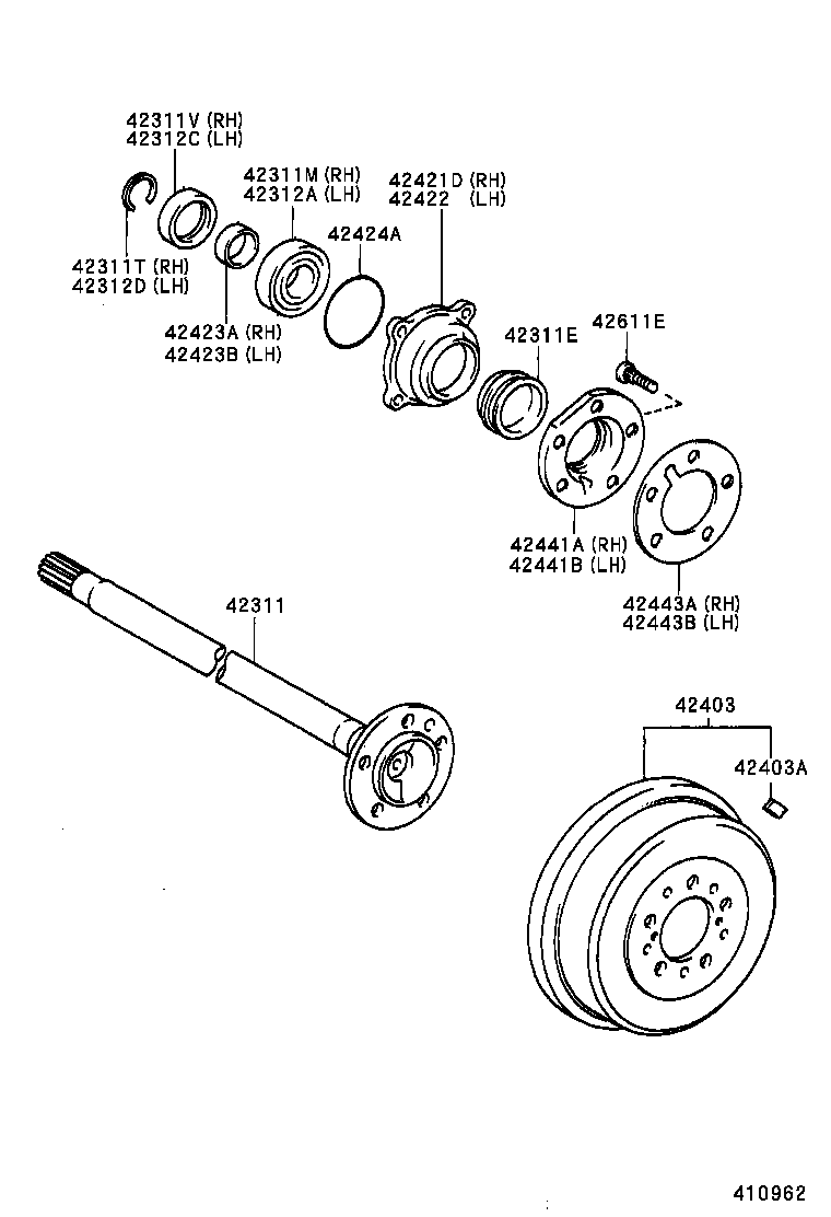 42311-27080 SHAFT, REAR AXLE product image