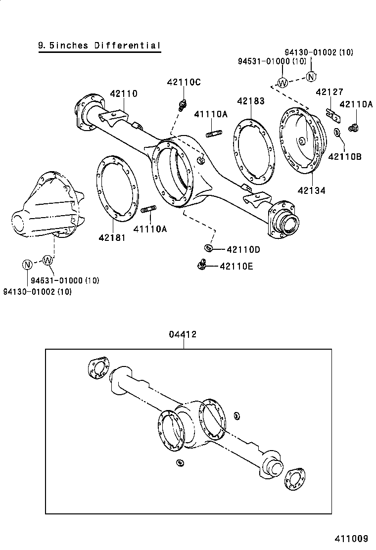 41101-60130 CARRIER SUB-ASSY, DIFFERENTIAL, REAR product image