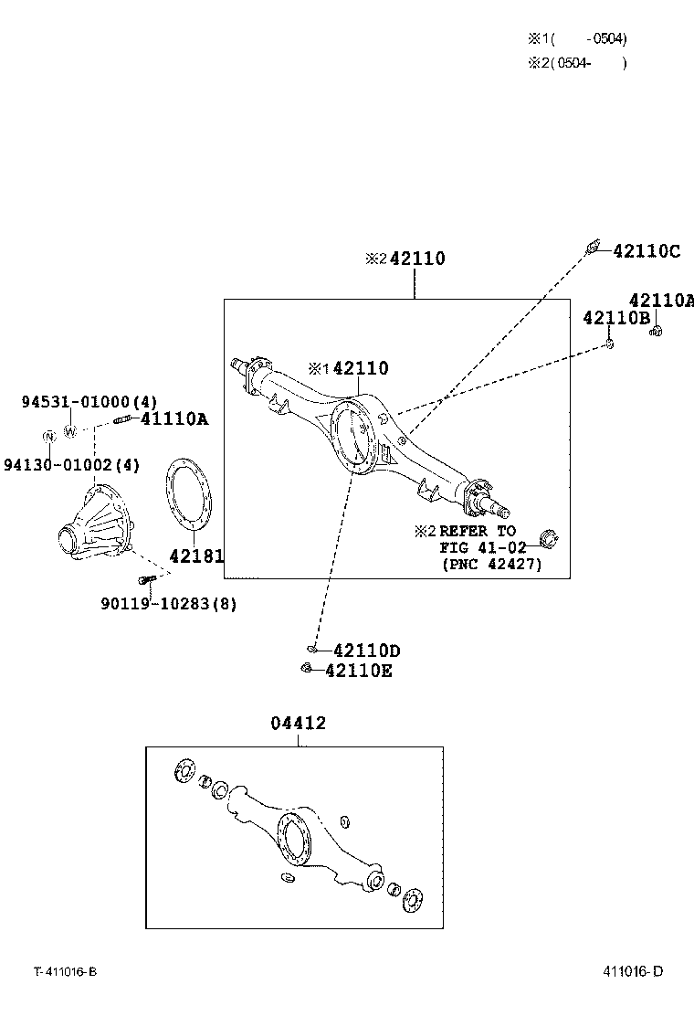 41110-37290 CARRIER ASSY, DIFFERENTIAL, REAR product image