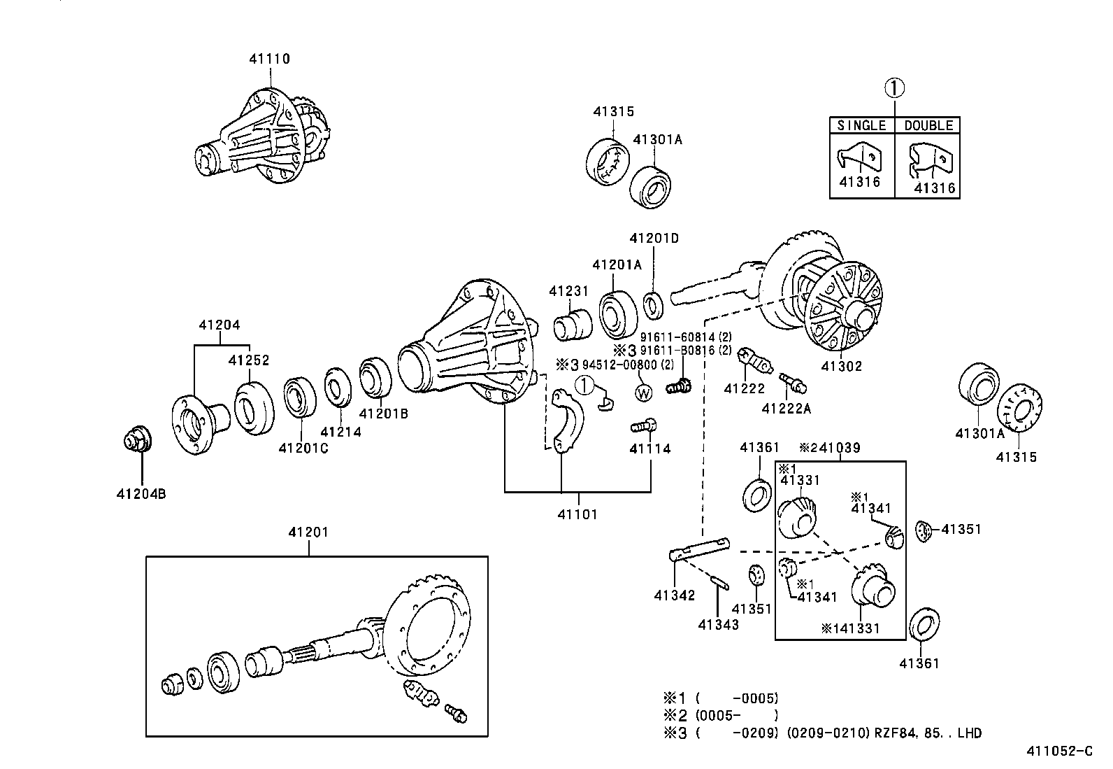 41039-0B010 GEAR KIT, DIFFERENTIAL, REAR product image