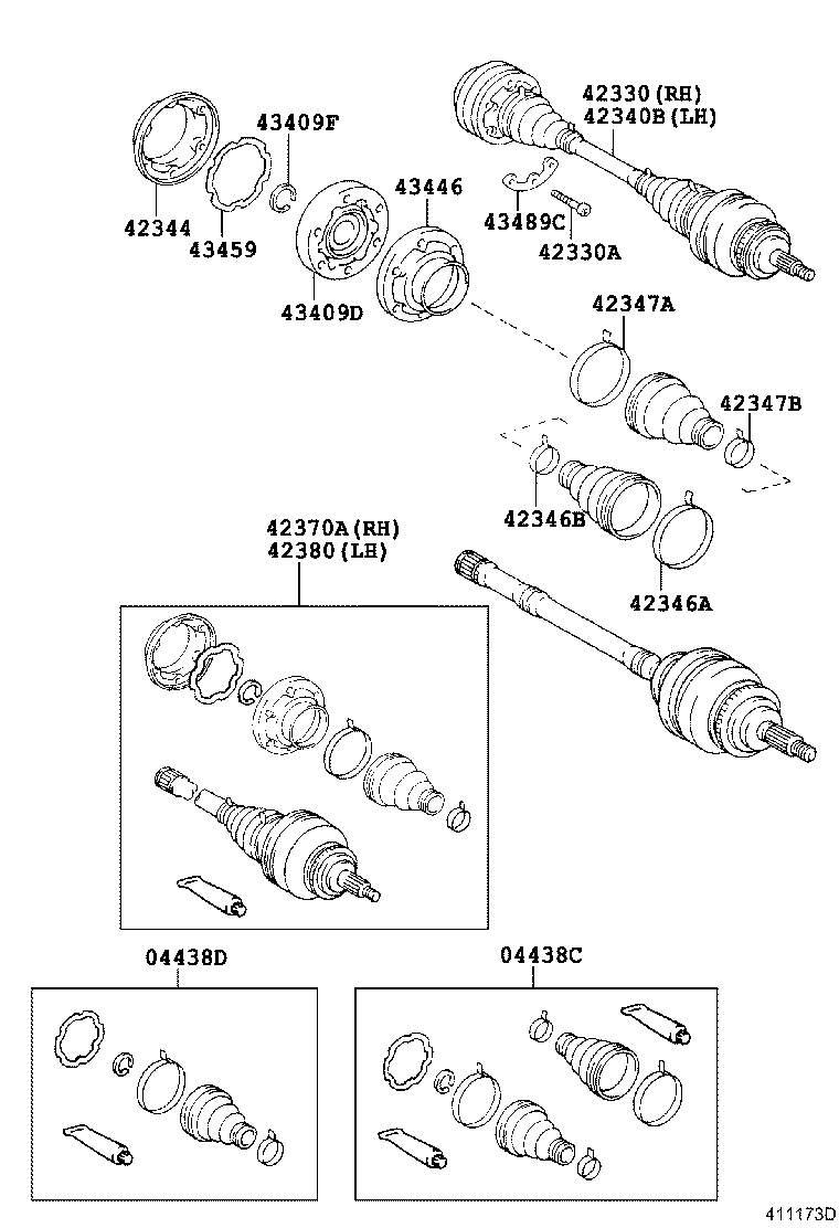 42340-50050 SHAFT ASSY, REAR DRIVE, LH product image