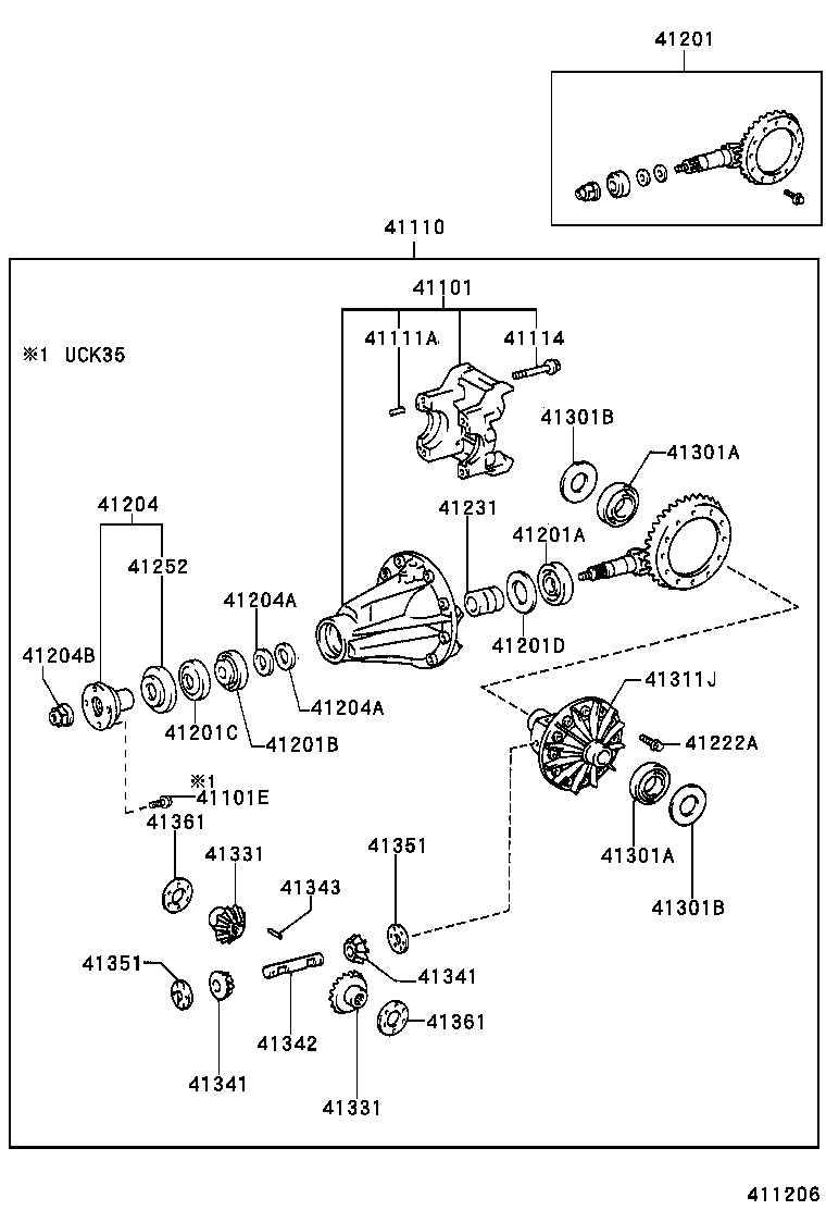 04412-34040 GASKET KIT, REAR DIFFERENTIAL CARRIER product image