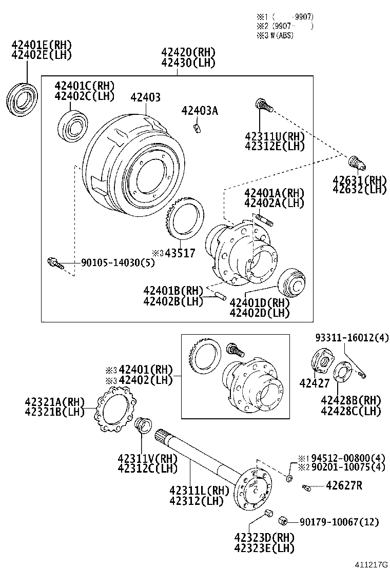 42311-36200 SHAFT, REAR AXLE, RH product image