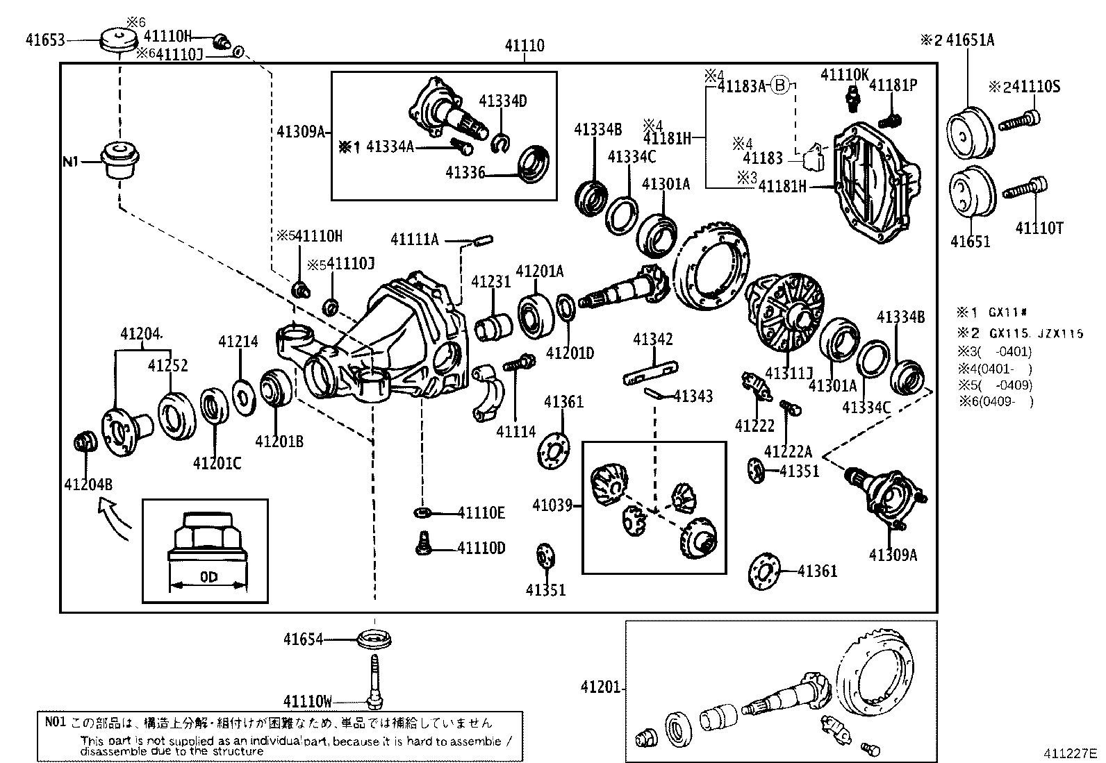 41110-2A072 CARRIER ASSY, DIFFERENTIAL, REAR product image
