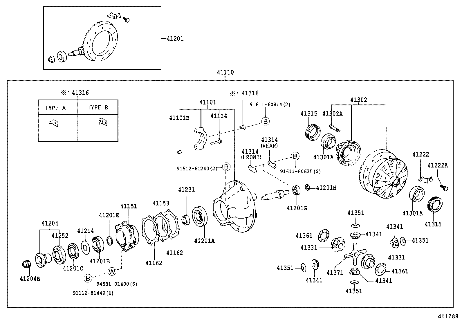 41101-37020 CARRIER SUB-ASSY, DIFFERENTIAL, REAR product image