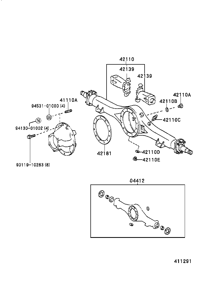 41101-37020 CARRIER SUB-ASSY, DIFFERENTIAL, REAR product image