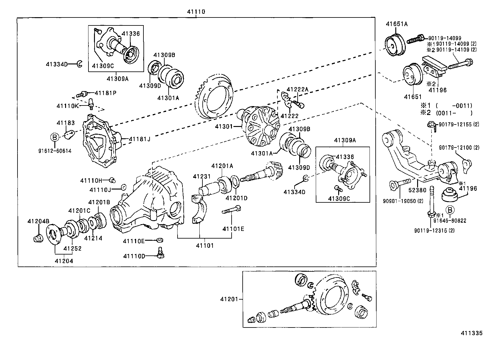 41110-48010 CARRIER ASSY, DIFFERENTIAL, REAR product image
