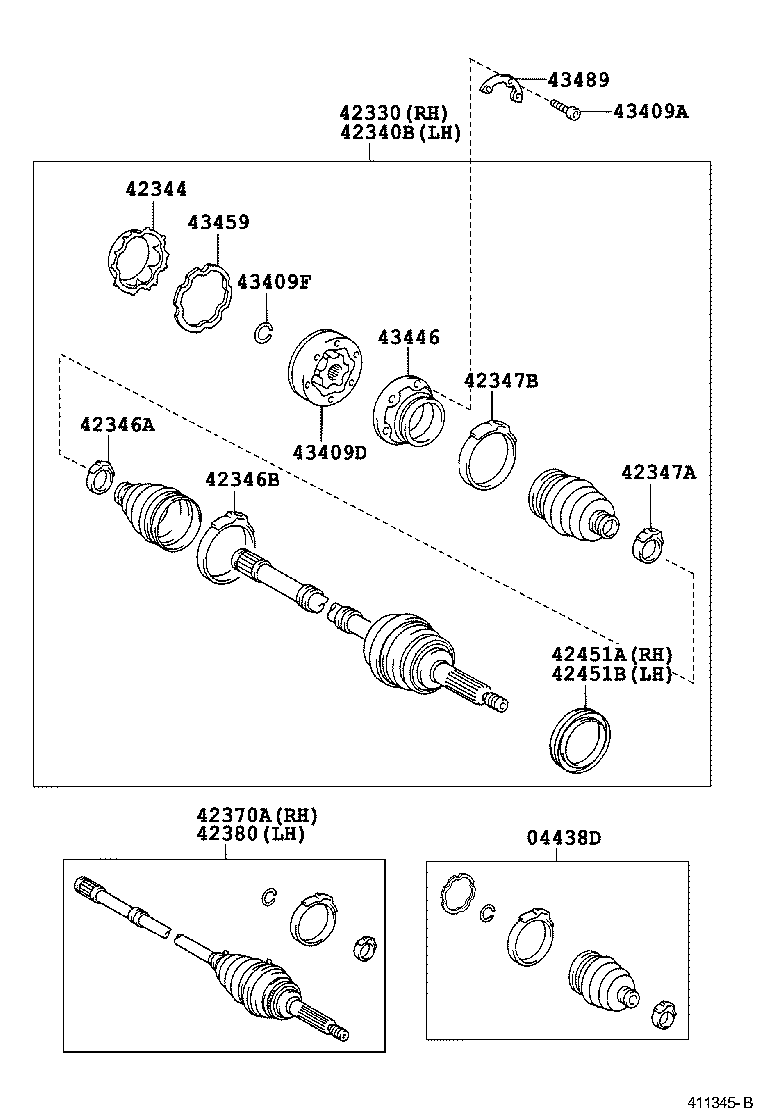 42330-24040 SHAFT ASSY, REAR DRIVE, RH product image