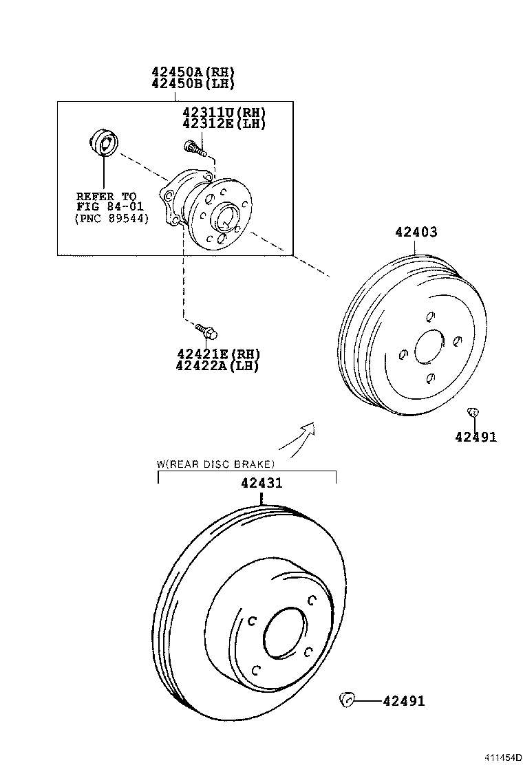 42410-33060 HUB & BEARING ASSY, REAR AXLE, RH product image