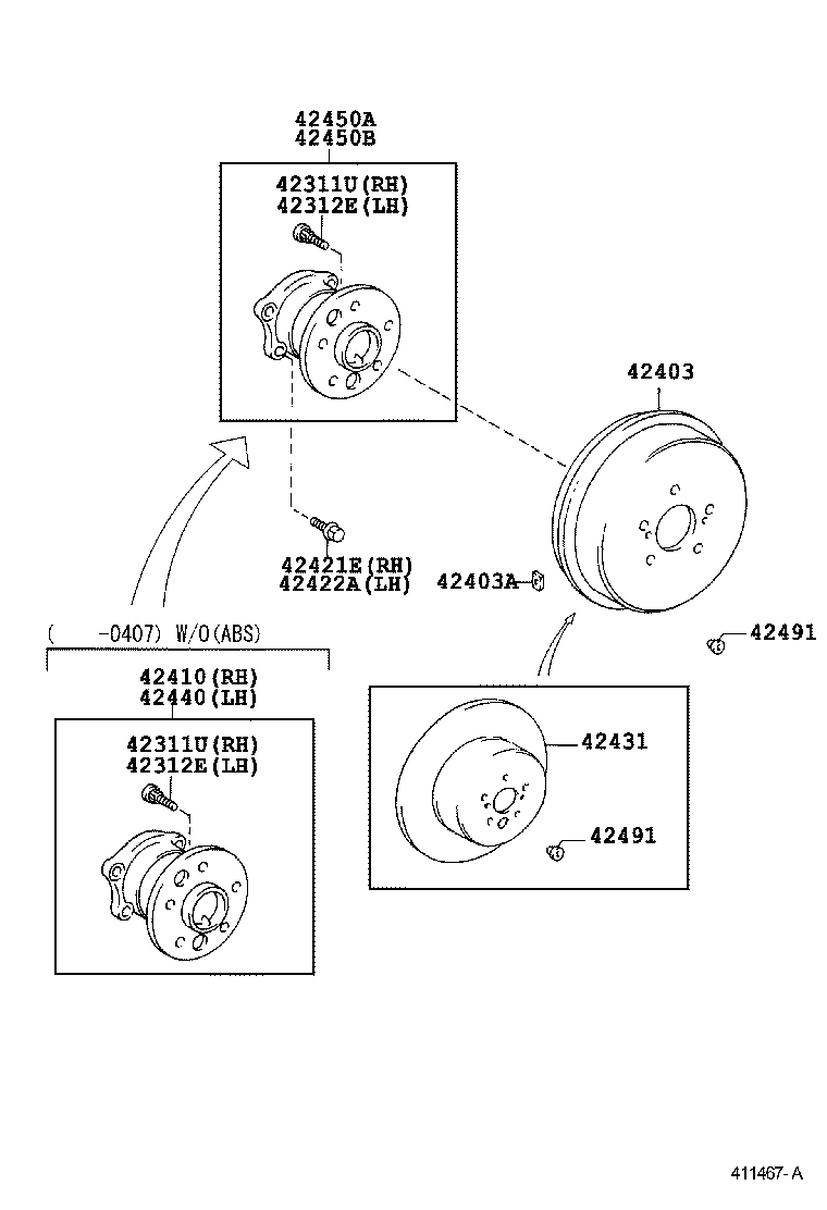 42431-33111 DRUM SUB-ASSY, REAR BRAKE product image