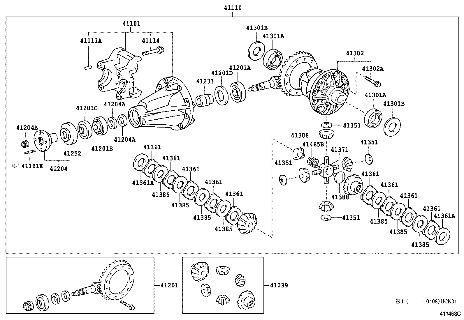 04412-34030 GASKET KIT, REAR DIFFERENTIAL CARRIER product image