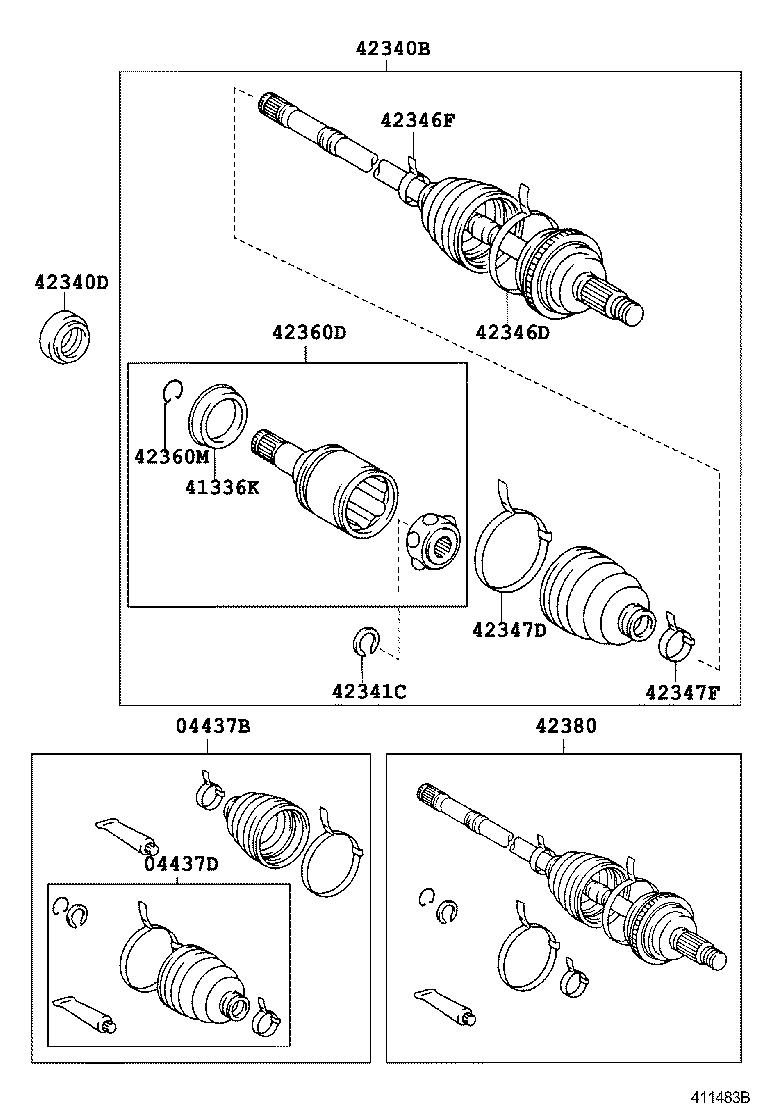 42450-13011 HUB & BEARING ASSY, REAR AXLE, RH product image